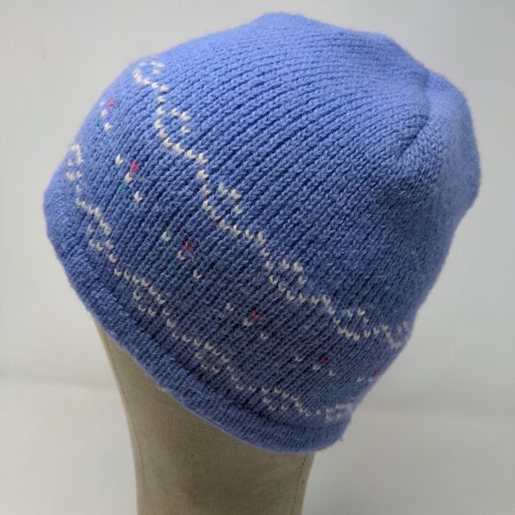 Wigwam Woolen Mills Women's Knit Beanie Ski Hat Fair Isle Blue Vintage Made USA - Picture 4 of 10